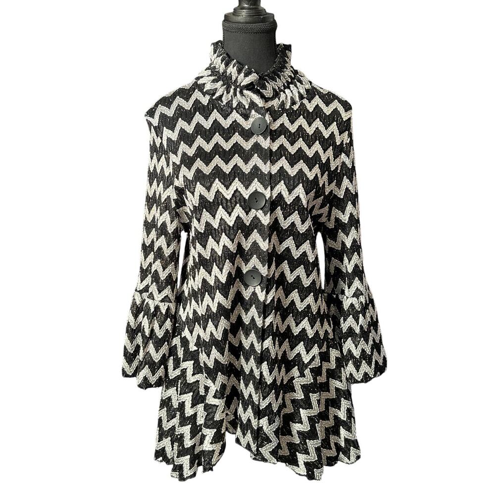 Patchington Chevron Blk/white L Button Up